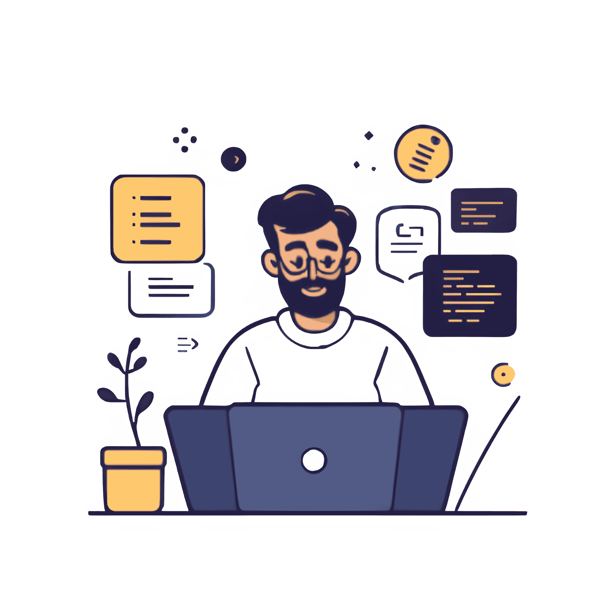 A digital marketing individual working on a laptop