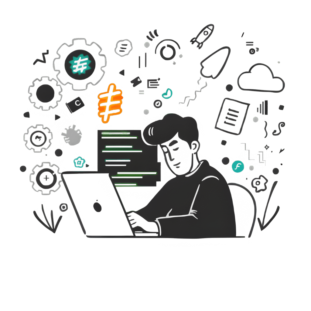 man working on laptop for digital marketing